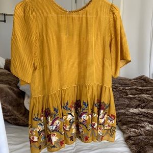 Embroidered Fall Peplum Top